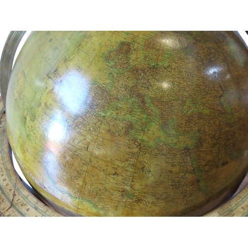 711 - A MALBY'S 18 INCH TERRESTRIAL LIBRARY GLOBE, DATED 1864, the cartouche printed 'Malby's Terrestrial ... 