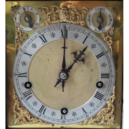 174 - A LARGE MAHOGANY BRACKET CLOCK, LATE 19TH CENTURY, 7 inch brass dial with two subsidary dials ,the s... 