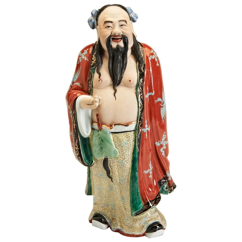 163 - A FUJIAN GUILD PORCELAIN FIGURE OF 'ZHONGLI QUAN' ONE OF EIGHT IMMORTALS WITH IMPRESSED MARK,EARLY 2... 