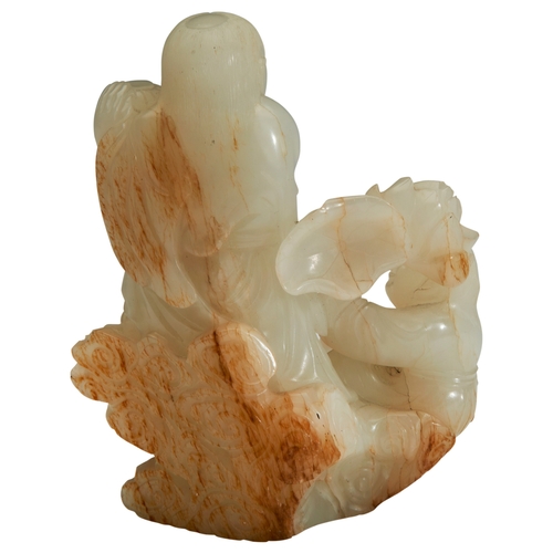 248 - AN EXTREMELY FINE WHITE JADE 'HEHE ERXIAN TWINS' GROUPQIANLONG PERIOD (1736-1795)和合二仙白玉摆件 清 乾隆with o... 