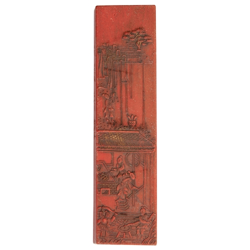 396 - A SET OF SIXTEEN RED INK INK STICKSLATE QING DYNASTY / REPUBLIC PERIOD朱砂墨一组  晚清/民国moulded in relief ... 