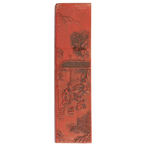 396 - A SET OF SIXTEEN RED INK INK STICKSLATE QING DYNASTY / REPUBLIC PERIOD朱砂墨一组  晚清/民国moulded in relief ... 