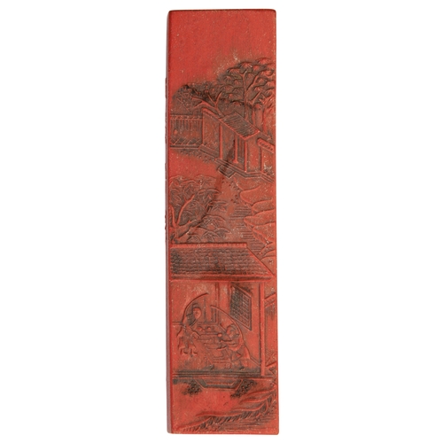 396 - A SET OF SIXTEEN RED INK INK STICKSLATE QING DYNASTY / REPUBLIC PERIOD朱砂墨一组  晚清/民国moulded in relief ... 