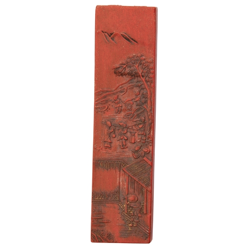 396 - A SET OF SIXTEEN RED INK INK STICKSLATE QING DYNASTY / REPUBLIC PERIOD朱砂墨一组  晚清/民国moulded in relief ... 