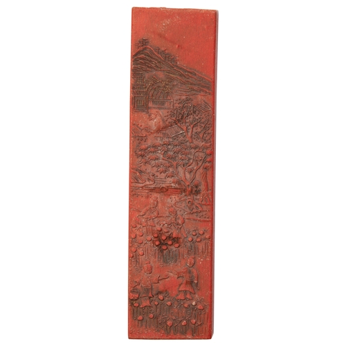 396 - A SET OF SIXTEEN RED INK INK STICKSLATE QING DYNASTY / REPUBLIC PERIOD朱砂墨一组  晚清/民国moulded in relief ... 