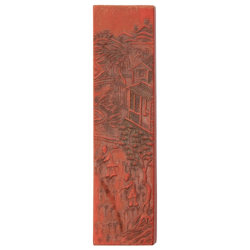 396 - A SET OF SIXTEEN RED INK INK STICKSLATE QING DYNASTY / REPUBLIC PERIOD朱砂墨一组  晚清/民国moulded in relief ... 