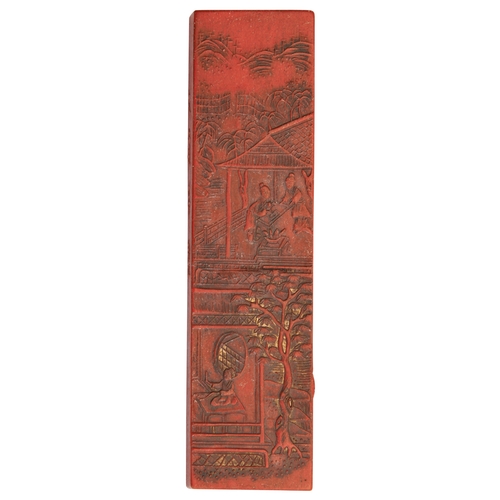 396 - A SET OF SIXTEEN RED INK INK STICKSLATE QING DYNASTY / REPUBLIC PERIOD朱砂墨一组  晚清/民国moulded in relief ... 