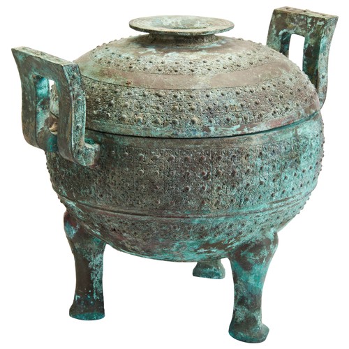 36 - A BRONZE TRIPOD VESSEL 'DING' EASTERN ZHOU(771-256 BC)青铜乳钉雷纹鼎 西周(771-256 公元前)the Eastern Zhou Dynast... 