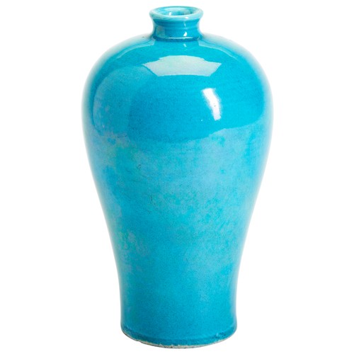 99 - TURQUOISE GLAZED MEIPING VASE, QING DYNASTY, 18/19TH CENTURY松石绿釉梅瓶 清turquoise blue glazed vase in th... 