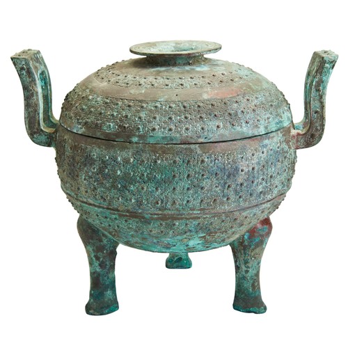 36 - A BRONZE TRIPOD VESSEL 'DING' EASTERN ZHOU(771-256 BC)青铜乳钉雷纹鼎 西周(771-256 公元前)the Eastern Zhou Dynast... 