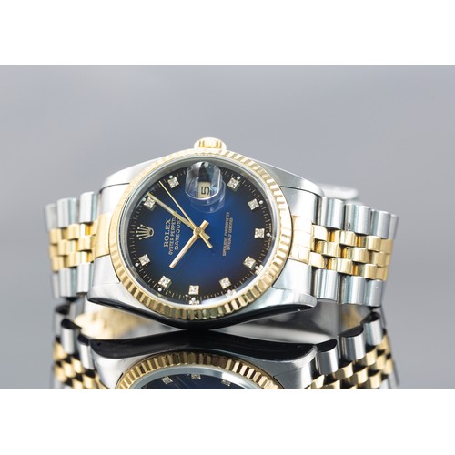 201 - 1989 ROLEX DATEJUST WATCH1989 Rolex Oyster Perpetual DateJust Vintage 36 two tone yellow gold with a... 