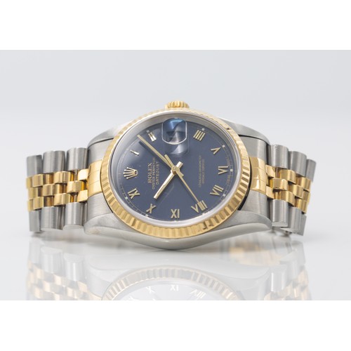 206 - 1996 ROLEX DATEJUST WATCH Rolex Datejust in 18ct gold/stainless steel, reference 16233. Featuring a ... 