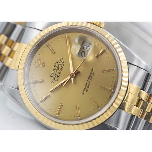 208 - C.1989 ROLEX DATEJUST WATCHClassic neo-vintage Rolex Datejust, reference 16233, featuring a 36mm sta... 