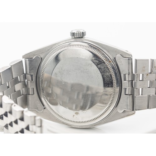 210 - C.1966 ROLEX DATEJUST WATCHSilver with a patina face, engine-turned bezel, silver markers and hands,... 