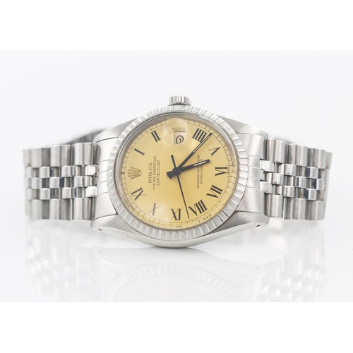 212 - 1981 ROLEX DATEJUST BUCKLEY WATCHRolex Datejust (reference 16030), c.1981 with a circular cream pati... 