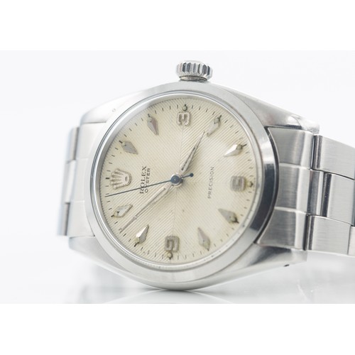 216 - 1956 ROLEX OYSTER WATCHA 1956 Rolex Oyster with 'Herringbone’ tropical chevron dial and cross hair d... 