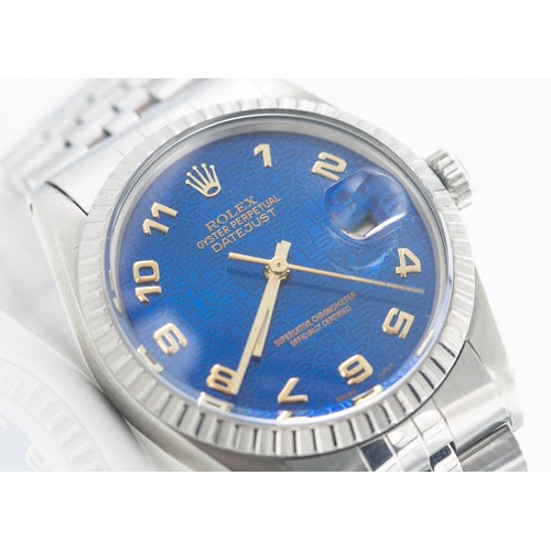 217 - 1980-81 ROLEX DATEJUST WATCHRolex Datejust with beautiful blue jubilee dial with gold hand and numbe... 