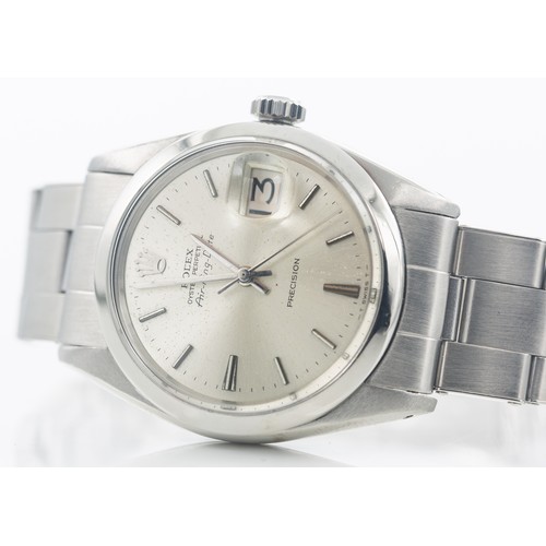 218 - 1968 ROLEX AIRKING DATE WATCH Classic 5700 movement watch with bracelet, silver face, hands and mark... 