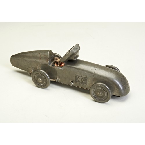 52 - 1933 MG 'MAGIC MIDGET' TROPHY PEWTER LIGHTERMagic Midget Speed Record Car Lighter. Dated 1936, C. 20... 