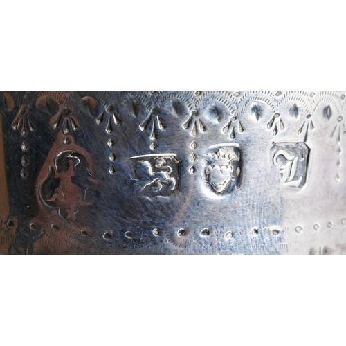 55 - SILVER COFFEE POT, AARON LESTOURGEON LONDON 1766 The body engraved with swags and bands of decoratio... 