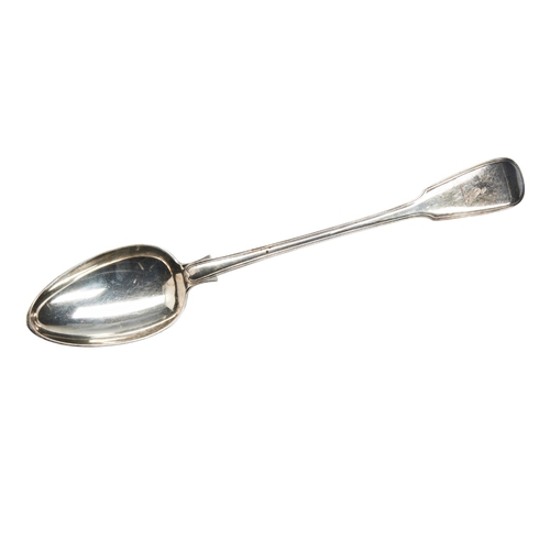 68 - LARGE FIDDLE THREAD PATTERN BASTING SPOON, LONDON 1861 Engraved with a crest32 cm.193 g.... 