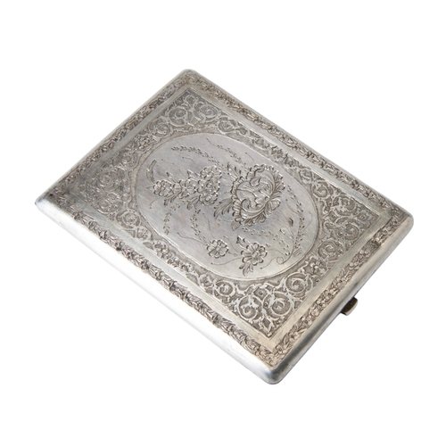 9 - ENGRAVED CIGARETTE CASE, ISFAHAN PERSIAN C.1920 10.5 cm.170 g.