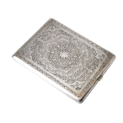 9 - ENGRAVED CIGARETTE CASE, ISFAHAN PERSIAN C.1920 10.5 cm.170 g.