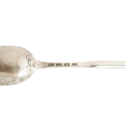 76 - SHELL HEAL MARROW SPOON, LONDON 1752 22.8 cm57 g