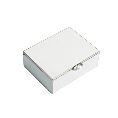 15 - UNUSUAL WHITE ENAMEL BOX, AUSTRIA C.1915 A fine quality box with unusual matt white enamel on five s... 