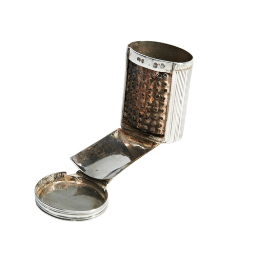 92 - NUTMEG GRATER WITH REEDED BODY, BIRMINGHAM 1812 The hinged lid and front panel opens to reveal a ste... 