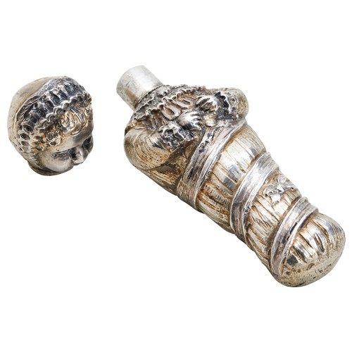 14 - A 19TH CENTURY SILVER GILT NEEDLE CASE CAST AS A SWADDLED BABY. With a friction fit pull off head.8 ... 