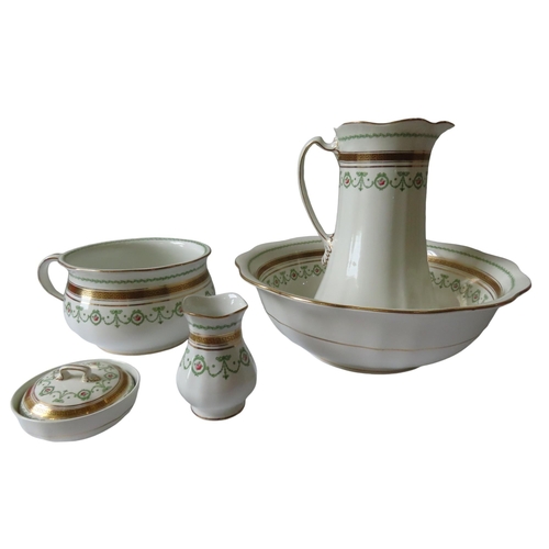 173 - A BISTO STAFFORDSHIRE WASHSET comprising washbasin and jug, pot, soap holder and toothbrush holder d... 