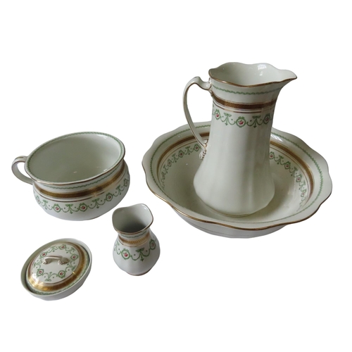 173 - A BISTO STAFFORDSHIRE WASHSET comprising washbasin and jug, pot, soap holder and toothbrush holder d... 