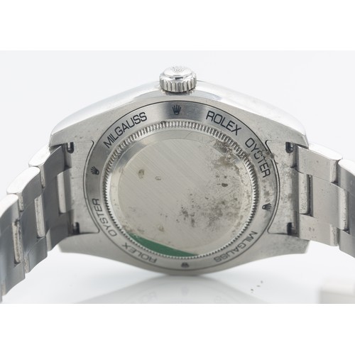 222 - 2018 ROLEX OYSTER MILGAUSS 116400 WATCHThe name Milgauss was created by Rolex; Mil coming from Mille... 