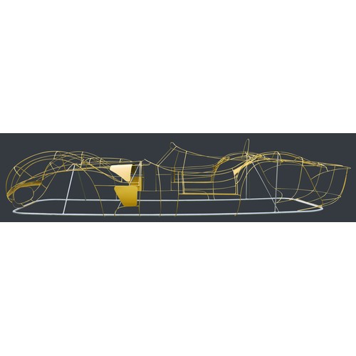 48 - MASERATI TIPO 61 BIRDCAGE BODY BUCKThis full-scale wire frame model was produced by Paul Weldon's we... 