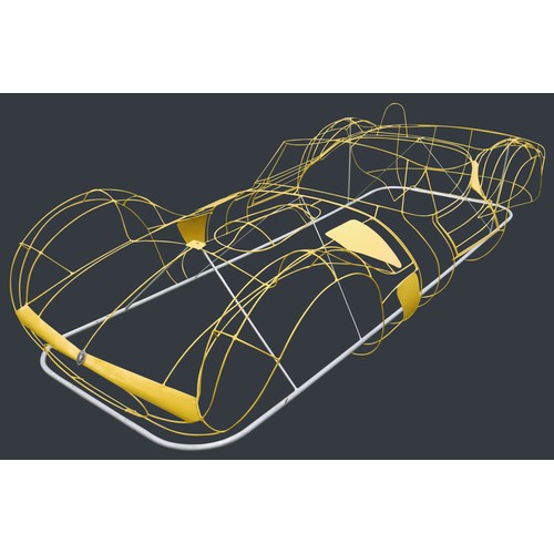 48 - MASERATI TIPO 61 BIRDCAGE BODY BUCKThis full-scale wire frame model was produced by Paul Weldon's we... 