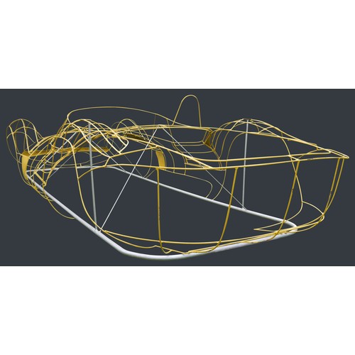 48 - MASERATI TIPO 61 BIRDCAGE BODY BUCKThis full-scale wire frame model was produced by Paul Weldon's we... 