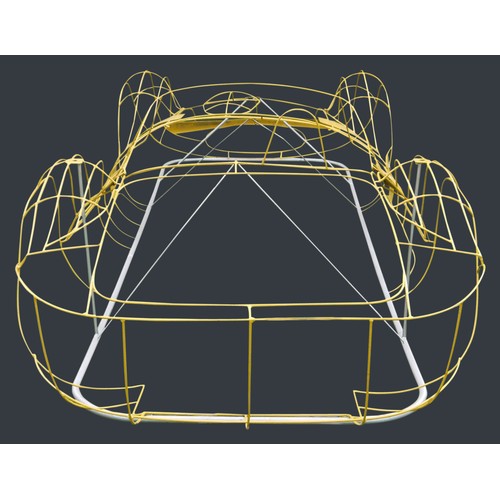 48 - MASERATI TIPO 61 BIRDCAGE BODY BUCKThis full-scale wire frame model was produced by Paul Weldon's we... 