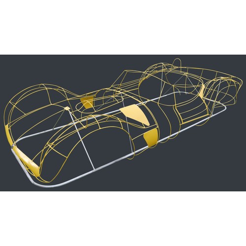 48 - MASERATI TIPO 61 BIRDCAGE BODY BUCKThis full-scale wire frame model was produced by Paul Weldon's we... 