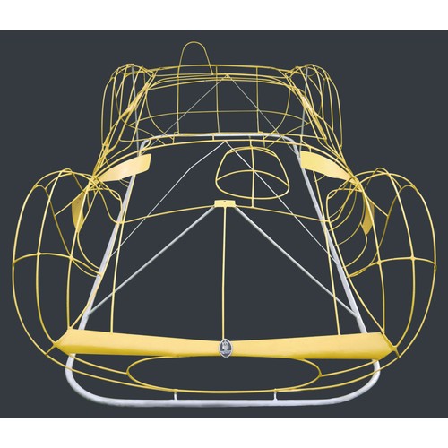 48 - MASERATI TIPO 61 BIRDCAGE BODY BUCKThis full-scale wire frame model was produced by Paul Weldon's we... 