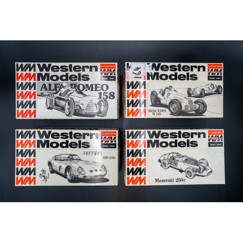 79 - FOUR 1:24 SCALE MODELS BY WESTERN MODELSMercedes W125 Grand Prix CarAlfa-Romeo 158 Grand Prix CarFer... 