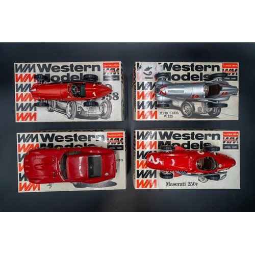 79 - FOUR 1:24 SCALE MODELS BY WESTERN MODELSMercedes W125 Grand Prix CarAlfa-Romeo 158 Grand Prix CarFer... 