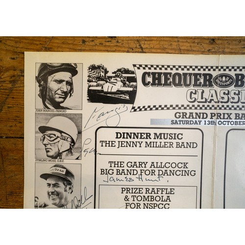 76 - A SIGNED MENU FROM THE 1984 BIRMINGHAM GRAND PRIX BALLA menu dated 13th October 1984 for the annual ... 