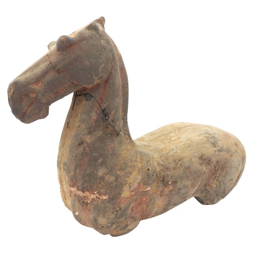 248 - A CHINESE TERRACOTTA HORSEPROBABLY HAN DYNASTY (206BC - AD220)modelled as a torso and head31cm longP... 