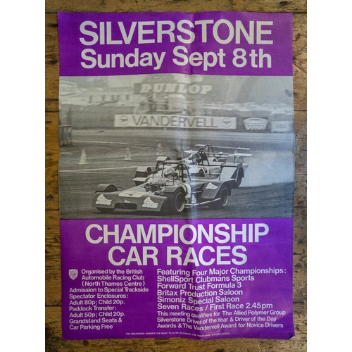 80 - TEN 1970S SILVERSTONE RACING POSTERSAll from various jubliee events of the period. 65 x 47cm wide.... 