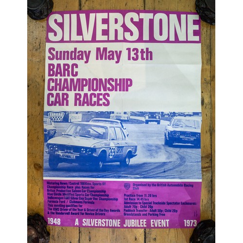 85 - A COLLECTION OF SIX 1973 SILVERSTONE JUBILEE POSTERSVintage Car Races, April 28thBARC Championship C... 