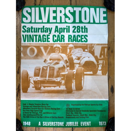 85 - A COLLECTION OF SIX 1973 SILVERSTONE JUBILEE POSTERSVintage Car Races, April 28thBARC Championship C... 