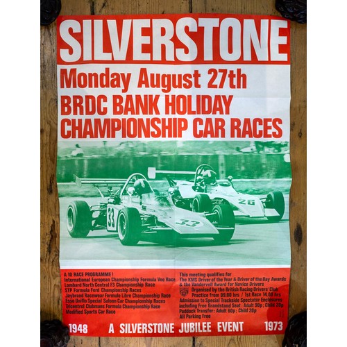 85 - A COLLECTION OF SIX 1973 SILVERSTONE JUBILEE POSTERSVintage Car Races, April 28thBARC Championship C... 