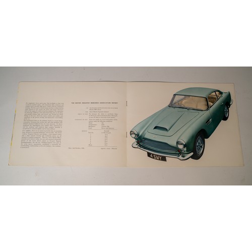 57 - ASTON-MARTIN DB4 BROCHUREOriginal UK market sales brochure illustrating and describing the Aston Mar... 