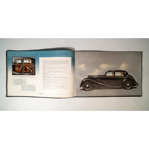 104 - JAGUAR SS CARS LTD.Brochure including inside of SS100 model. Black card covers, with 16 pages of col... 